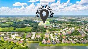 Pest Control Parrish Florida. Aerial view of suburban homes and green spaces in Parrish, Florida – ideal setting for Pest Control Parrish Florida services.