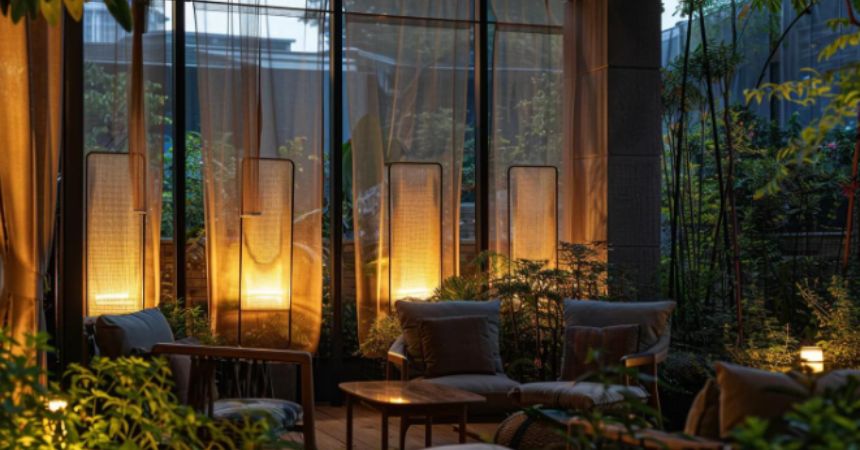 Mosquito Control In Florida | Keep Mosquitoes Away From Your Yard This Summer 2 mosquito control in florida. a modern outdoor patio features sleek, stylish mosquito netting installed around a cozy seating area, illuminated by warm ambient lighting, emphasizing the comfort and protection against mosquitoes during summer gatherings.