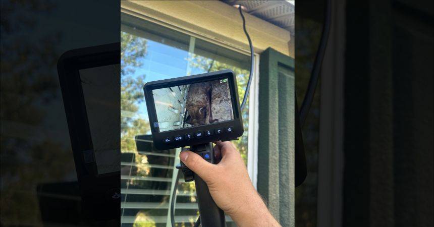 pest control services cost. Pest control technician in Florida using a diagnostic inspection camera to detect hidden pests inside a home’s exterior structure.